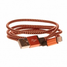 CELLFISH pletený datový kabel z nylonového vlákna, Lightning, 1 m, oranžová CELLFISH pletený datový kabel z nylonového vlákna, Lightning, 1 m, oranžová
