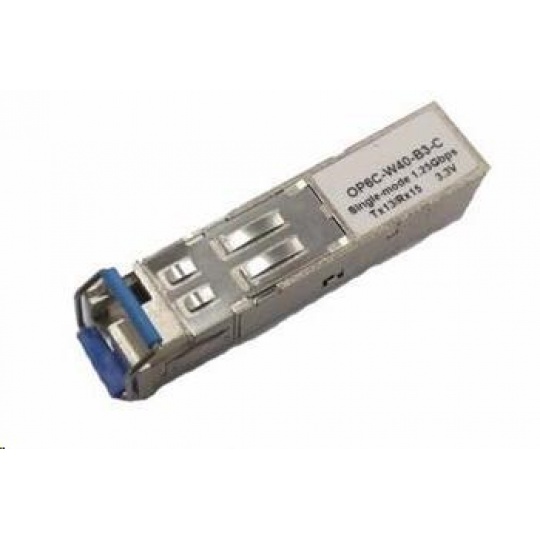 SFP WDM transceiver 1,25Gbps, 1000BASE-BX10, SM, 10km, TX1550/RX1310nm, LC simp., 0 až 70°C, 3,3V, HP komp., DMI