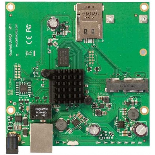MikroTik RouterBOARD RBM11G, dual-core 880MHz, 256MB DDR3, 1x GLAN, 1x mini-PCIe, 1xSIM slot, vč. L4