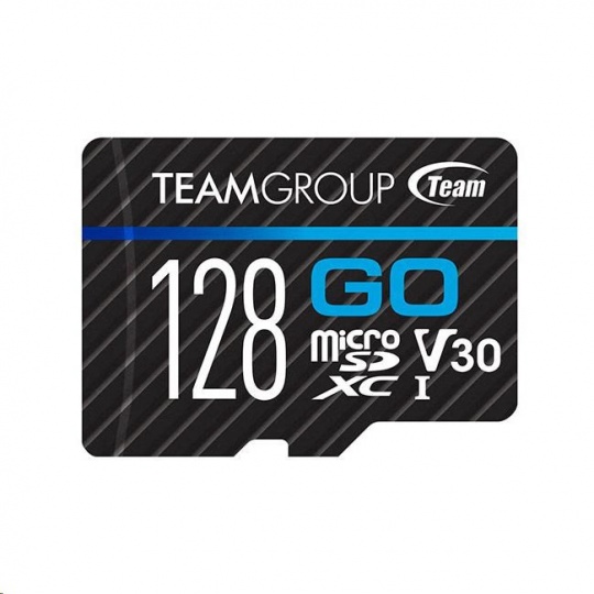TEAM MicroSDXC karta 128GB GO CARD UHS-I U3 (90/45 MB/s) + SD adapter