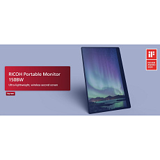 RICOH Portable LCD 150BW 15.6" 16:9 1920x1080 OLED 1ms 100,000:1 Wireless/Miracast USB-C/Li-Ion Battery Powered