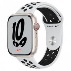 Apple Watch Nike Series 7 Cell, 45mm Star./Plat./Black Nike SportBand Apple Watch Nike Series 7 Cell, 45mm Star./Plat./Black Nike SportBand