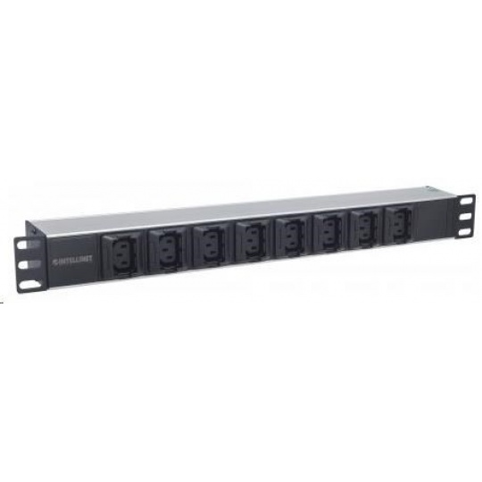 Intellinet rozvodný panel PDU, 8x C13 zásuvka, rack 1U, 2m odpojitelný kábel, proti vypadávaniu