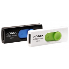 ADATA Flash Disk 64GB UV320, USB 3.1 Dash Drive, biela/zelená