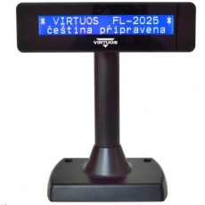 Virtuos zákaznický displej Virtuos FL-2025MB 2x20, RS232, černý