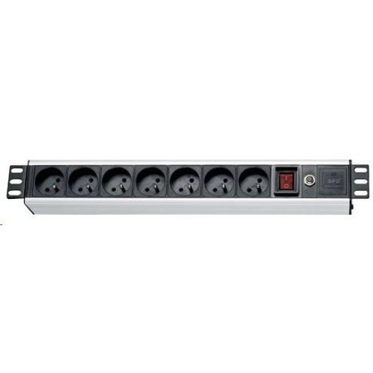 19" rozvodný panel XtendLan 5x230V, 2xIEC320-C13, ČSN, vypínač, indikátor napětí, nadproudová ochrana, kabel 1,8m, 1,5U