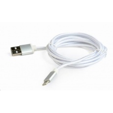 GEMBIRD CABLEXPERT USB 2.0 Nabíjací a synchronizačný kábel Lightning (IP5 a vyšší), opletený, 1,8 m, strieborný, lesklý