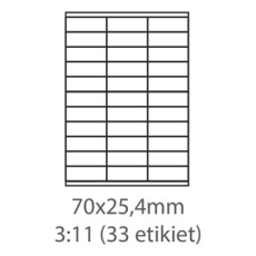etikety kompatibil Samolepiace 70x25,4 univerzálne biele (1000 listov A4/bal.)