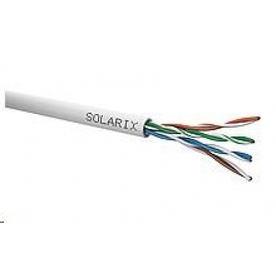 Inštalačný kábel Solarix UTP, Cat5E, drôt, PVC, krabica 500m SXKD-5E-UTP-PVC
