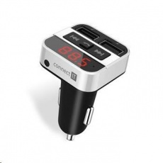 CONNECT IT InCarz Bluetooth transmitter, 2x USB 3,1A, strieborná