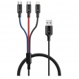 CONNECT IT Wirez 3v1 USB-C & Micro USB & Lightning, 1,2 m