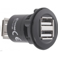 CONRAD USB zásuvka USB-07-BK, 2x USB zásuvka typ A, dvojitá, vestavná CONRAD USB zásuvka USB-07-BK, 2x USB zásuvka typ A, dvojitá, vestavná