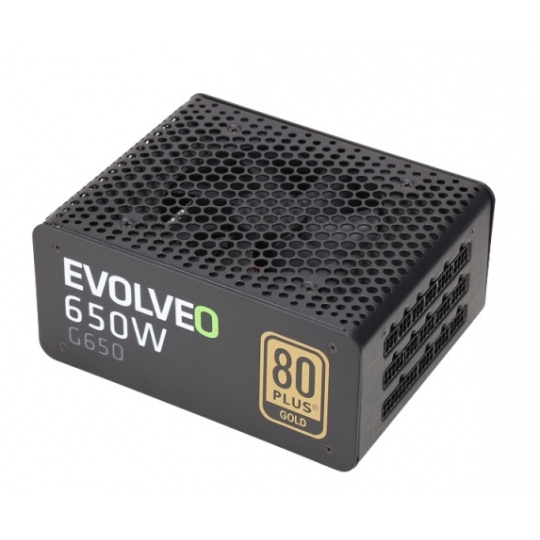 EVOLVEO G650 napájací zdroj 650W, eff 90%, 80+ GOLD, aPFC, modulárny, maloobchodný predaj