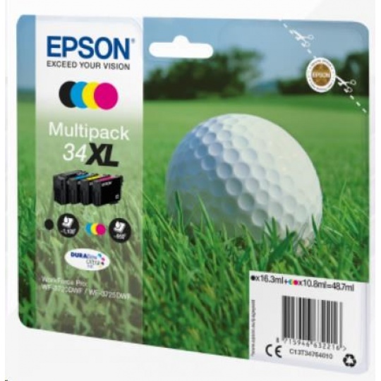 Atrament EPSON Multipack 4-farebný atrament "Golf" 34XL DURABrite Ultra