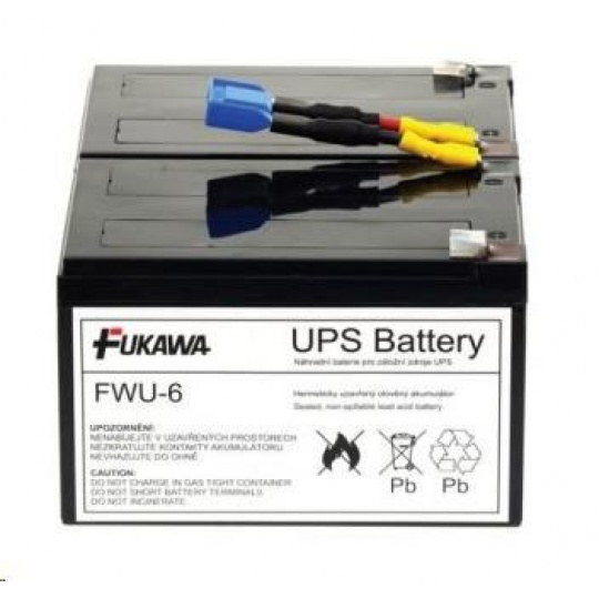 Batéria - FUKAWA FWU-6 náhradná batéria pre RBC6 (12V/12Ah, Faston 250, 2ks), životnosť 3-5 rokov