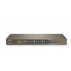 Tenda TEG1024F - 22-portový gigabitový ethernetový prepínač + 2x Combo SFP/RJ45, 10/100/1000 Mb/s, bez ventilátora, stojanová montáž, kov