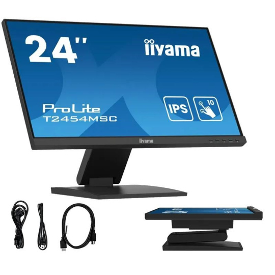 Iiyama ProLite T2454MSC-B3AG, Projected Capacitive, 10 TP, Full HD, USB, kit (USB), black Iiyama ProLite T2454MSC-B3AG, Projected Capacitive, 10 TP, Full HD, USB, kit (USB), black