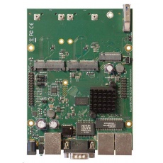 MikroTik RouterBOARD RBM33G, dvojjadrový 880MHz, 256MB DDR3, 3x GLAN, 2x mini-PCIe, 2xSIM slot, 1xM.2, USB, RS232, vrátane. L4