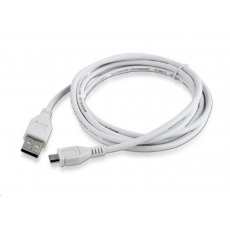GEMBIRD Kábel CABLEXPERT USB A samec/Micro B samec 2.0, 1,8 m, biela, vysoká kvalita