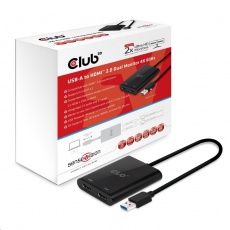 Club3D adaptér USB A na 2xHDMI 2.0 Duálny monitor 4K 60 Hz (M/F)