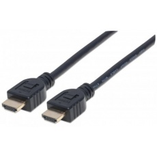MANHATTAN Nástenný vysokorýchlostný kábel CL3 HDMI s Ethernetom, HEC, ARC, 3D, 4K, tienený, 1 m, čierny