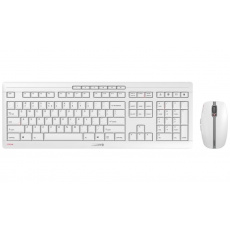 CHERRY set klávesnice a myši STREAM DESKTOP RECHARGE/ bezdrátová/ USB/ dobíjecí / bledě šedá