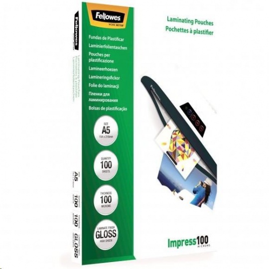 Laminovacia fólia Fellowes A5 100 mic, balenie 100 ks